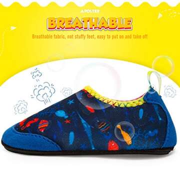 Apolter Baby Boys and Girls Swim Water Shoes Barefoot Aqua Socks Non-Slip for Beach Pool Toddler Kids