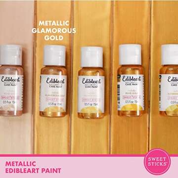 Sweet Sticks Edible Art Paint 1.7 Oz - Metallic Gold