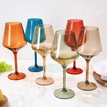 Shatterproof Plastic Wine Glasses Set of 6 Unbreakable Tritan