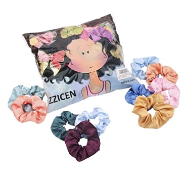 ZZICEN Satin Scrunchies in 50 Colors for Every Style