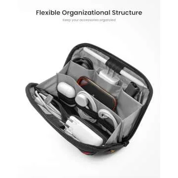 tomtoc Travel Cable Organizer Pouch, Electronics Accessories Organizer Portable Waterproof Double Ac...