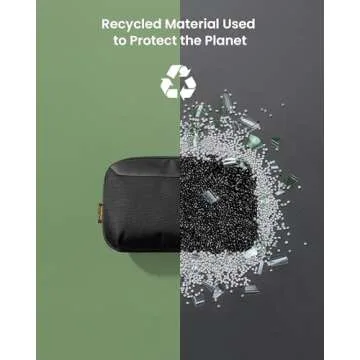 tomtoc Travel Cable Organizer Pouch, Electronics Accessories Organizer Portable Waterproof Double Accessories Carry Case for Cord, Charger, Cables, USB Drive, Black