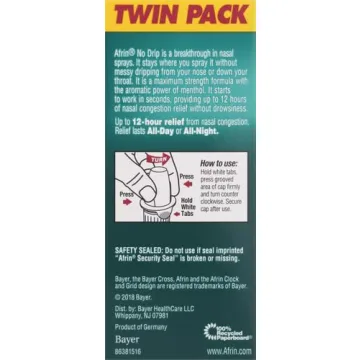 Afrin No Drip Severe Congestion Nasal Spray 12 Hour Relief