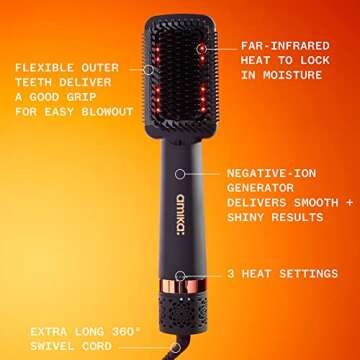 Double agent 2-in-1 straightening blow dryer brush | amika