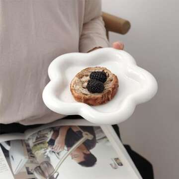 BESSKON Flower Ring Holder Dish for Jewelry Organizing