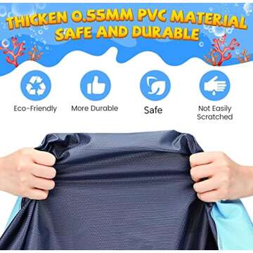 Splash Pad for Kids and Dogs, Extra Large Splash Pad for Toddlers 1-3 and Kids Ages 4-8, Non Slip Thicken Sprinkler Dog Pool Summer Outdoor Water Toys for Backyard (Blue, 67")