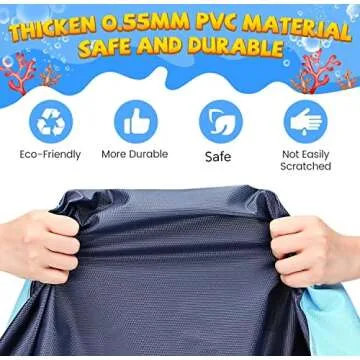 Splash Pad for Kids and Dogs, Extra Large Splash Pad for Toddlers 1-3 and Kids Ages 4-8, Non Slip Thicken Sprinkler Dog Pool Summer Outdoor Water Toys for Backyard (Blue, 67")