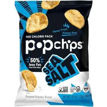 Popchips Variety Pack - Baked Potato Chips Snack Bag Healthy Assortment (30 Count)