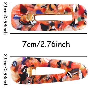 DED 10 Pieces Resin Hair Clips for Women Acetic Acid Hairclips Hair Barrettes for Women Lady