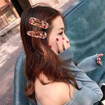 DED 10 Pieces Resin Hair Clips for Women Acetic Acid Hairclips Hair Barrettes for Women Lady