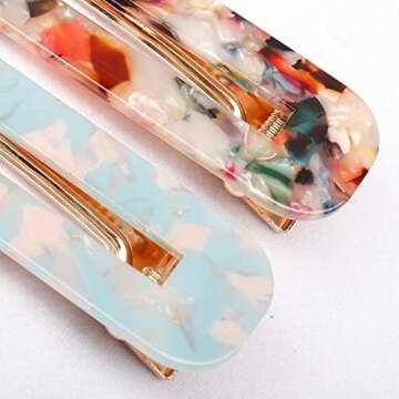 DED 10 Pieces Resin Hair Clips for Women Acetic Acid Hairclips Hair Barrettes for Women Lady