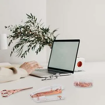 Rose Gold Desk Accessories Set by DaizySight for Women