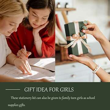 Rose Gold Office Supplies and Accessories, DaizySight Cute Desk Decor Set for Women, with Stapler, Tape Dispenser, Stapler Removers, Iron Tower Scissors, Aesthetic School Supplies for Girls