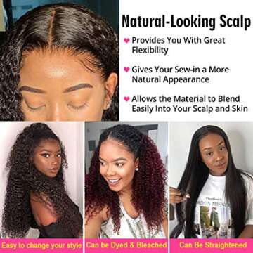 Borchan 360 Lace Frontal Wigs Human Hair Deep Wave Lace Front Wigs with Baby Hair for Black Women Free Part Deep Curly Brazilian Remy Hair 150% Density Natural Color 16 inch