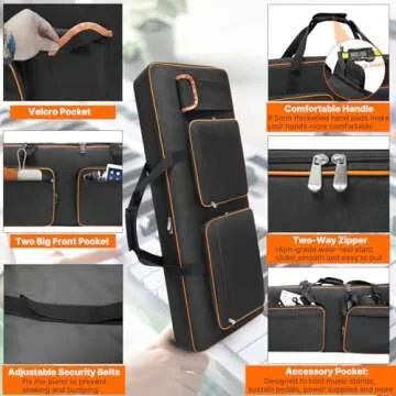 LIWSHWZ 61 Key Padded Keyboard Case with 5 Pockets