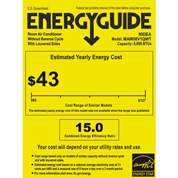 Midea U Inverter Window AC 8000 BTU Smart Quiet Cooling