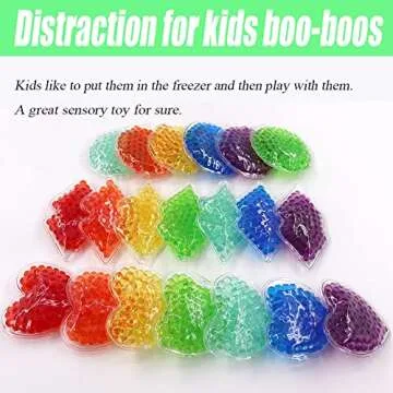 Small Ice Packs, Boo Boo Ice Packs for Injuries Reusable Hot Cold Packs Bulk Cold Compress for Pain Relief, Various Color, 8 Pack (Multicolored A)