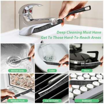 Crevice Cleaning Brush, Small Cleaning Brush, Grout Brush, Crevice Cleaning Tool, Household Cleaning...