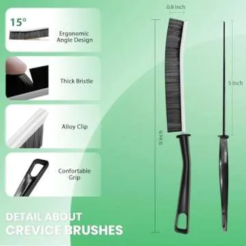 Crevice Cleaning Brush, Small Cleaning Brush, Grout Brush, Crevice Cleaning Tool, Household Cleaning Brushes, Gap Cleaning Brushes for Toilet, Bathroom, Bathtub, Sink, Window（6PCS Black）