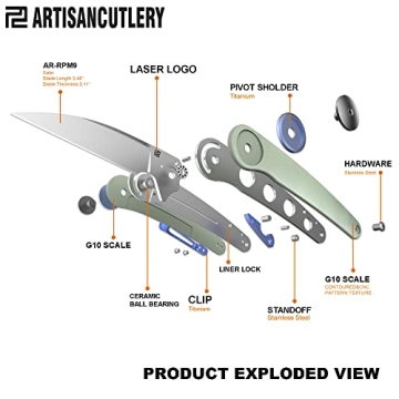 ARTISANCUTLERY Folding Knife CAZADOR EDC Natural Green Handle