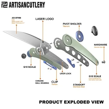 ARTISANCUTLERY Folding Knife CAZADOR EDC Natural Green Handle