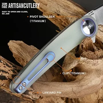 ARTISANCUTLERY Folding Knife CAZADOR EDC Natural Green Handle