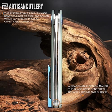 ARTISANCUTLERY Folding Knife CAZADOR EDC Natural Green Handle