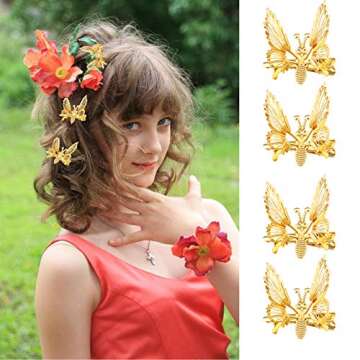12 Pieces 3D Hair Clips Gold Metal Moving Butterfly Barrettes Clamps Pins Cute Hair Styling Accessories for Women and Girls