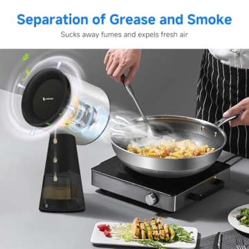 AMZCHEF Portable Range Hood for Indoor BBQ and Hot Pot