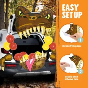 JOYIN Halloween Dinosaur Trunk Or Treat Car Decorations Kit for SUV Halloween Decorations Outdoor In...