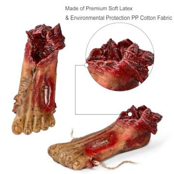 Halloween Decorations Blood Weapon Garland Banner Props Hanging Scary Fake Severed Hand Broken Body ...