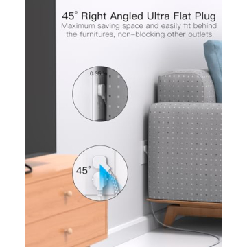 Surge Protector Power Strip 10ft with USB-C & AC Outlets