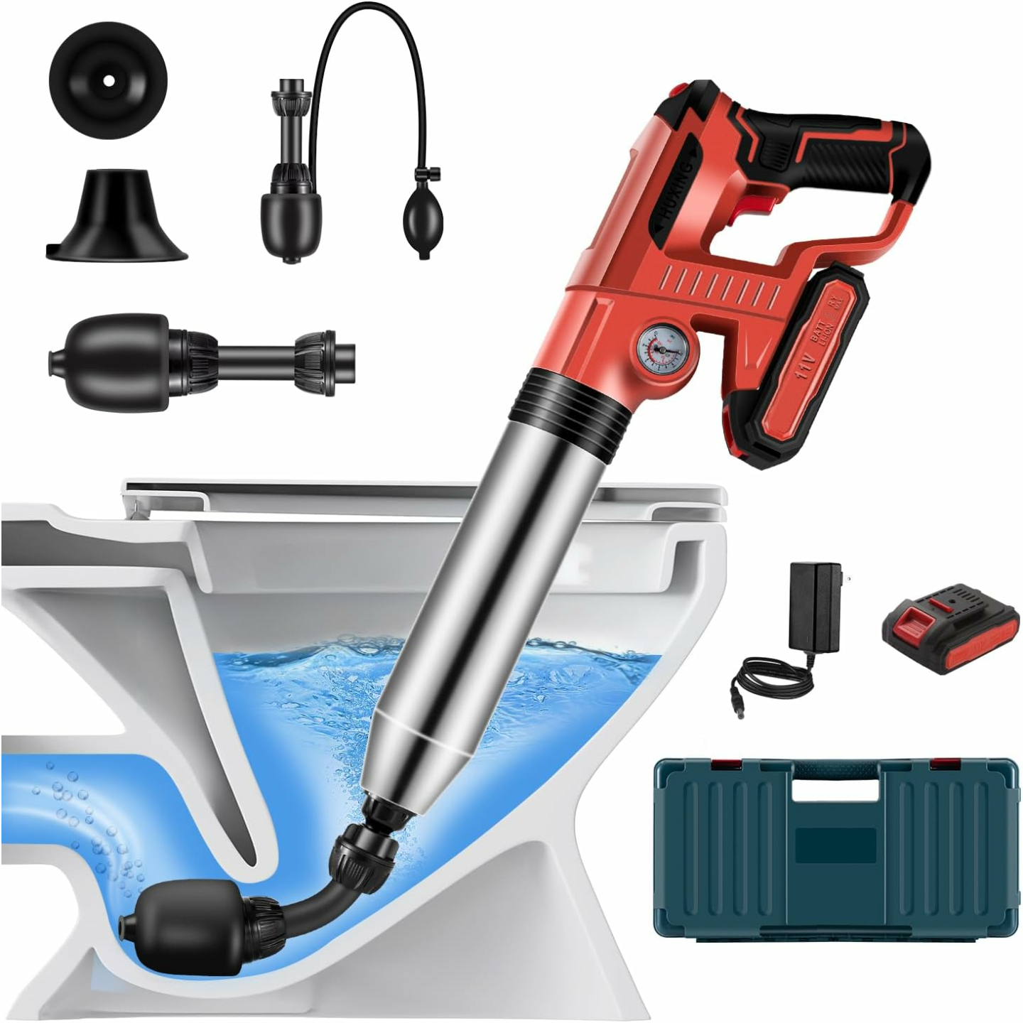 Electric Toilet Plunger - Heavy Duty Drain Cleaner