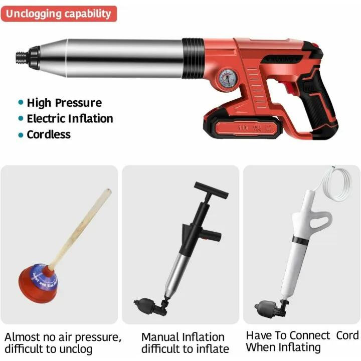 Electric Toilet Plunger - Heavy Duty Drain Cleaner