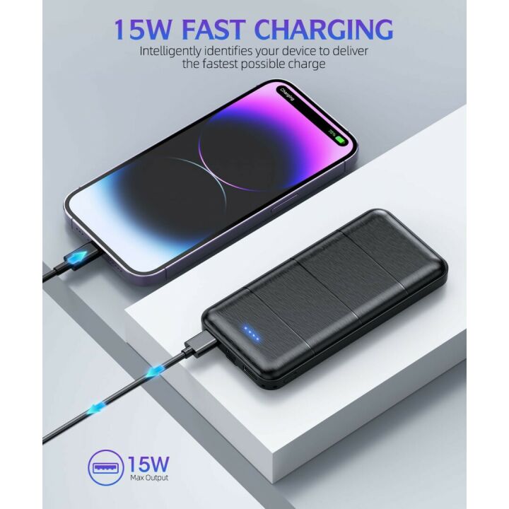 15000mAh Power Bank - Dual USB Fast Charger Pack