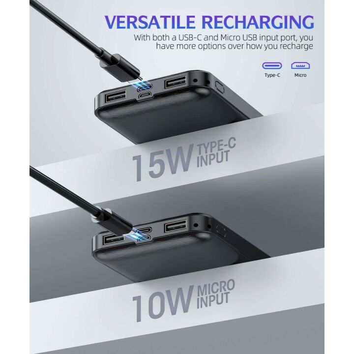 15000mAh Power Bank - Dual USB Fast Charger Pack