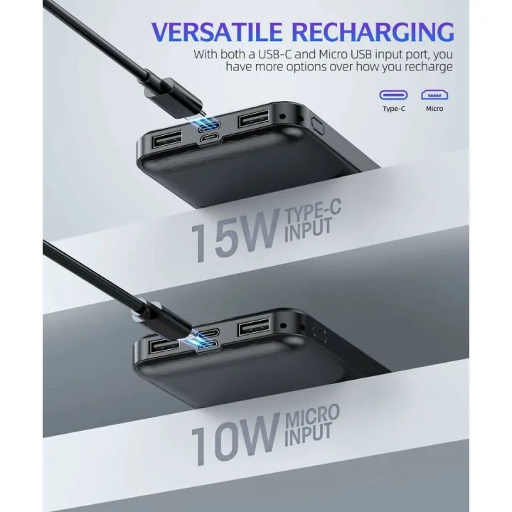 15000mAh Power Bank - Dual USB Fast Charger Pack