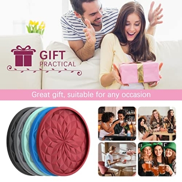 Silicone Coasters [6 Pack] - Non-Slip & Durable