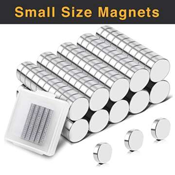 TRYMAG 100Pcs Round Small Refrigerator Magnets, Multi-Use Tiny Mini Neodymium Magnets for Fridge, Wh...