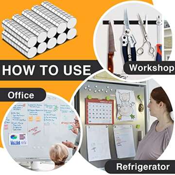 TRYMAG 100Pcs Round Small Refrigerator Magnets, Multi-Use Tiny Mini Neodymium Magnets for Fridge, Whiteboard, Billboard, Office Magnets