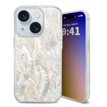 XIMAND iPhone 15 Case - Stunning Seashell Design, Durable Protection