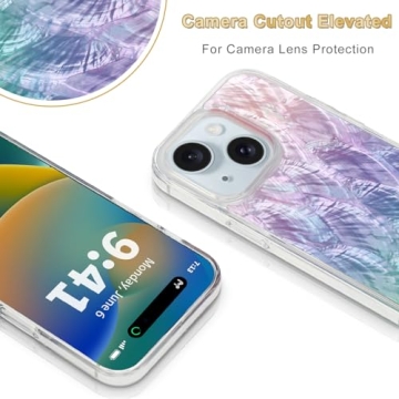 Elegant iPhone 15 Case with Unique Genuine Seashell Design