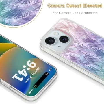 Elegant iPhone 15 Case with Unique Genuine Seashell Design