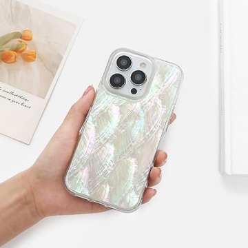 Elegant iPhone 15 Case with Unique Genuine Seashell Design