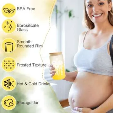 pengtai New Mom Gifts,Pregnancy Gifts for Expecting Mom,Valentine's Day Gifts For New Mom,New Mom Care Package After Baby,Mom To Be Inspire Gift, Self-Care Spa Gift Set 12oz Glass Cup for New Mom