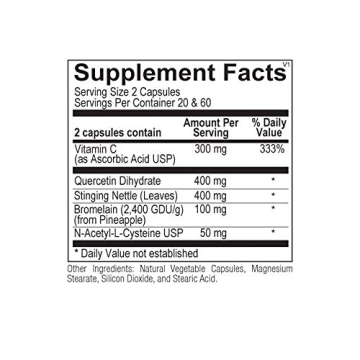 Natural Allergy Relief with D-Hist - 120 Capsules