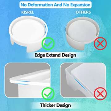 KISREL 18 Pieces Resin Coaster Molds, Coaster Molds for Epoxy Resin, Coaster Resin Mold with Storage Box Mold for DIY Art Craft Cup Mats