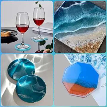 KISREL 18 Piece Resin Coaster Molds Kit for Creative DIY Projects
