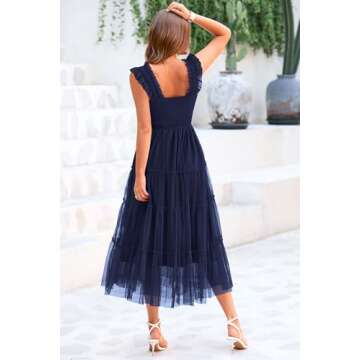 PRETTYGARDEN Women's Summer Midi Tulle Dress: Flowy, Elegant Style!