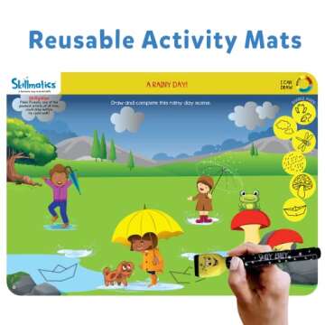 Skillmatics Educational Game - I Can Draw, Reusable Activity Mats with 2 Dry Erase Markers, Gifts for Ages 3 to 6